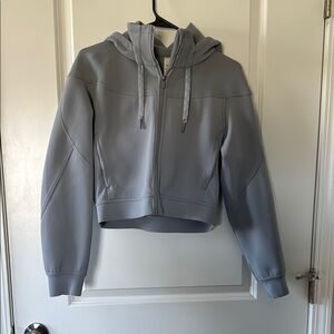 Blue Cropped zip up Hoodie
